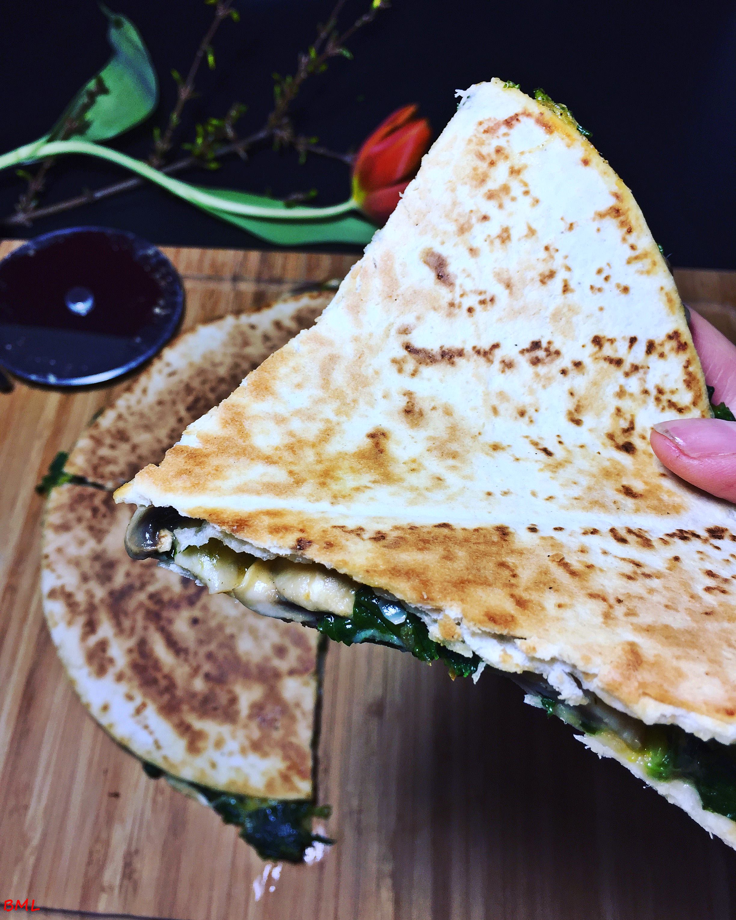 Quesadillas mit Spinat, Pilzen und Cheddar…Fingerfood | Backen mit ...