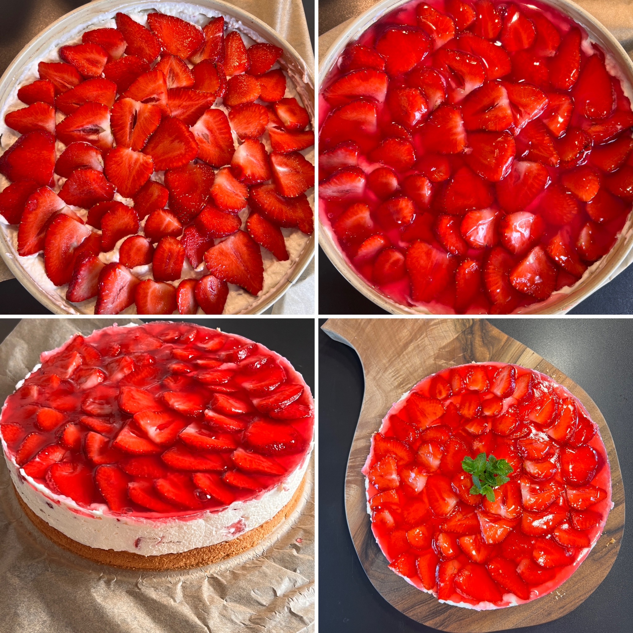 Erdbeer-Frischkäse-Torte, erfrischend, fruchtig und nicht zu süss ... Erdbeer-Frischkäse-Torte, erfrischend, fruchtig und nicht zu süss ...